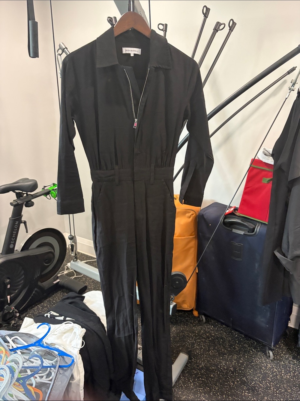 WeWoreWhat Black Utility Jumpsuit with Front Zip